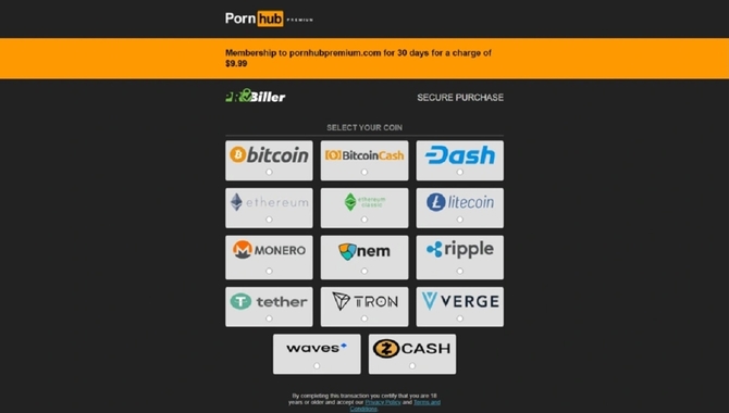 Pornhub - VISA i MasterCard wciąż nie umożliwiają płatności, więc serwis akceptuje przelewy wyłącznie kryptowalutami [2]