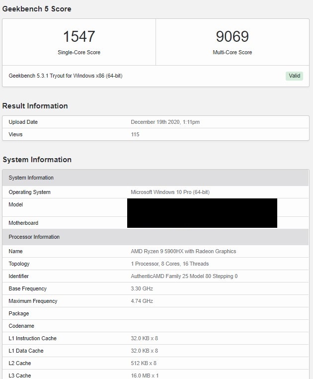 AMD Ryzen 9 5900HX z wysokim zegarem Turbo - topowy procesor APU Cezanne-H równie mocny co Intel Core i7-10700K [2]