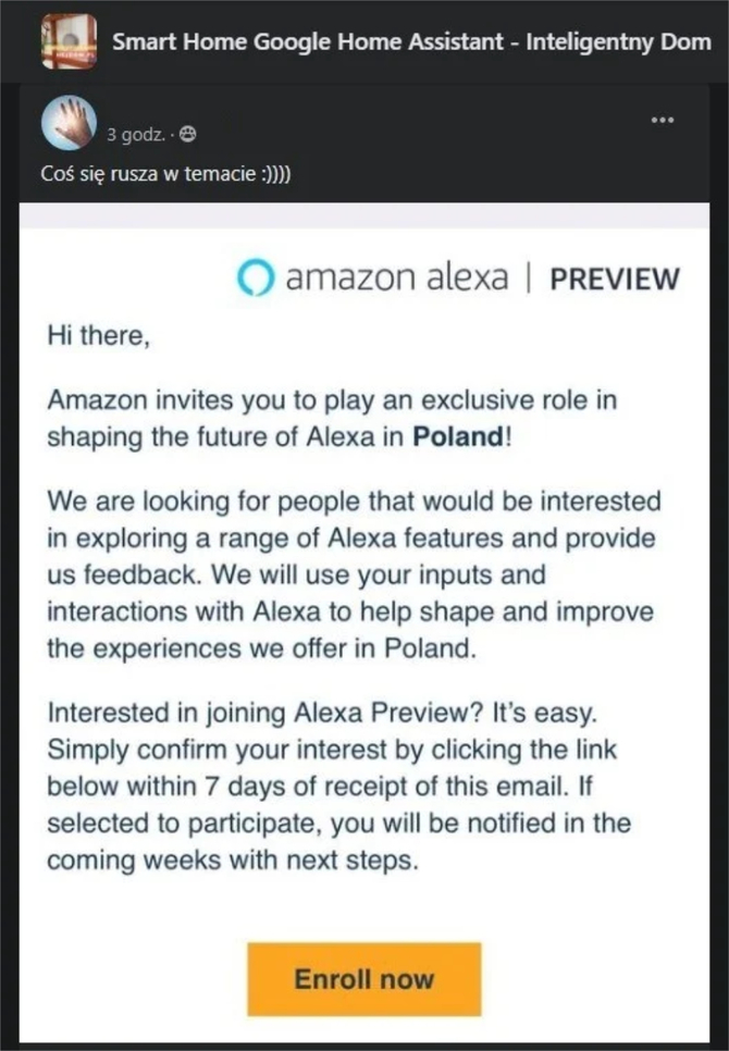 Amazon Alexa może niebawem trafić do Polski. Twórcy asystentki głosowej szukają w naszym kraju testerów rozwiązania [2]