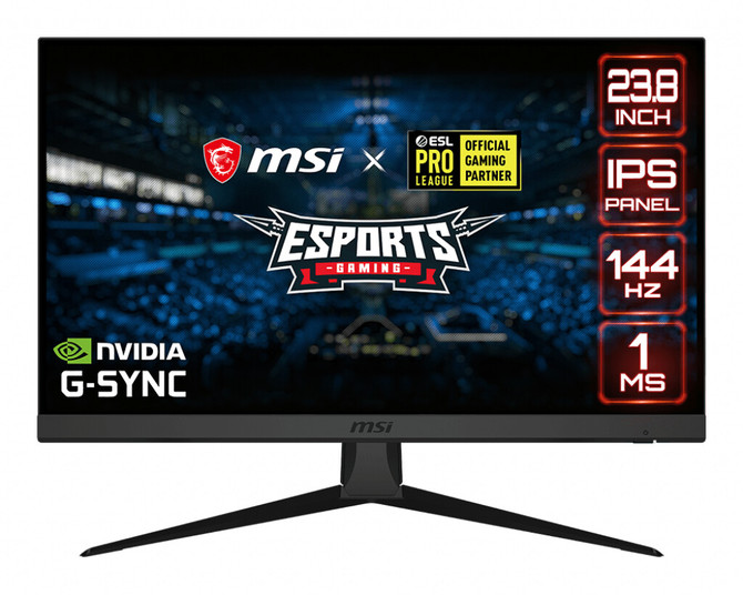 MSI Optix G242 - 24 calowy monitor e-sportowy Full HD z matrycą IPS, częstotliwością odświeżania 144 Hz i obsługą VRR [2]