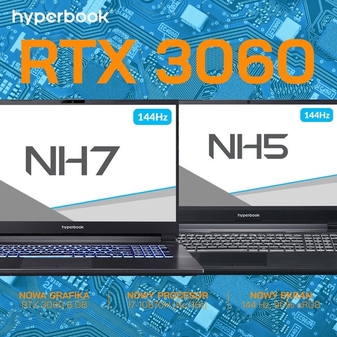 Hyperbook NH5 oraz NH7 - atrakcyjne cenowo laptopy do gier i pracy z Intel Core i7-10870H i NVIDIA GeForce RTX 3060 [2]