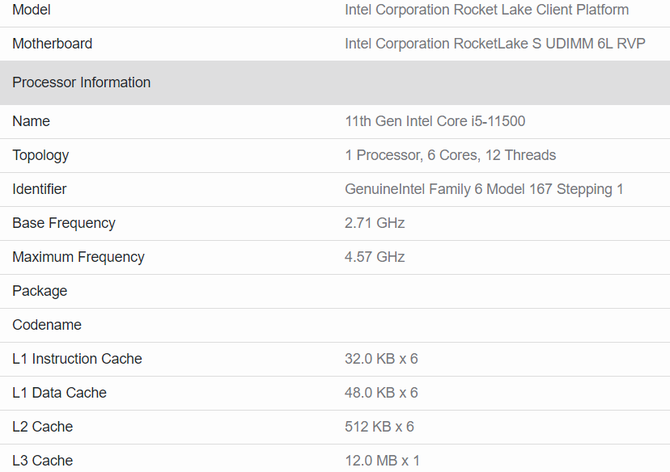 Intel Core i5-11500 zauważony w Geekbench. Wyniki procesora potwierdzają wysoką wydajność architektury Cypress Cove [2]