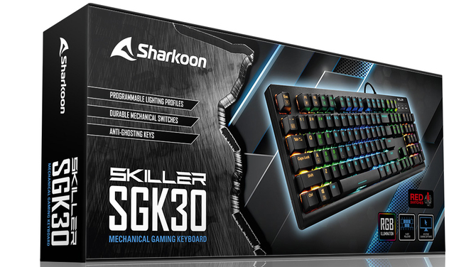 Sharkoon Skiller SGK30 - Premiera niedrogiej i wytrzymałej klawiatury mechanicznej na niebieskich i czerwonych switchach [1]