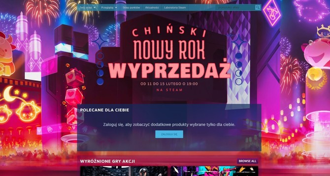 Steam Lunar Sale 2021 rozpoczęte. Trwają również wyprzedaże na GOG.com oraz w sklepach Epic Games Store i Ubisoft Store [1]