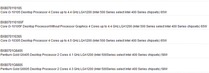 Procesory Intel Comet Lake Refresh nadchodzą. W sklepach są już modele Core i3-10105F, a niebawem mogą pojawić się także Core i5 [2]