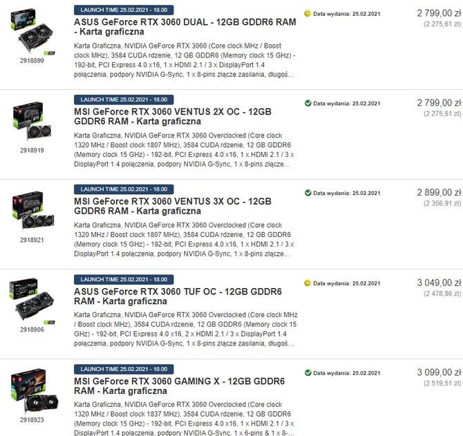 Kolejne sklepy sprzedają kartę graficzną NVIDIA GeForce RTX 3060 po mocno zawyżonych cenach. A jeszcze nie zdążyła zadebiutować... [3]
