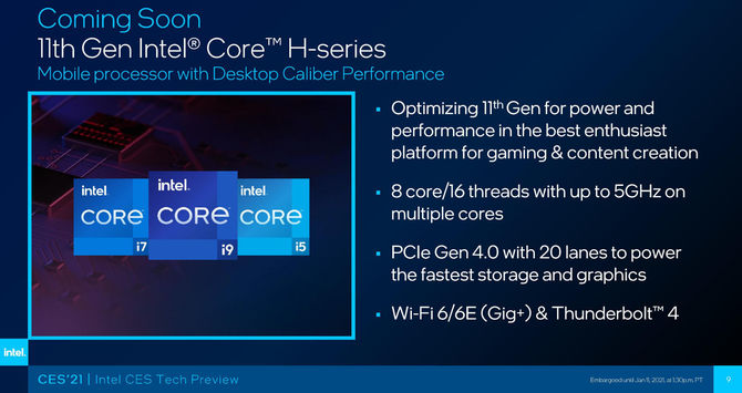 Intel Tiger Lake-H - specyfikacja procesorów Core i5-11260H, Core i5-11400H, Core i7-11800H, Core i9-11900H i Core i9-11980HK [2]
