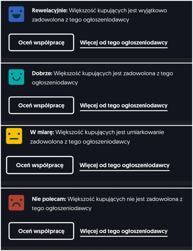 Platforma OLX z nowym systemem oceny użytkowników. Niestety, progi zadowolenia to miecz obosieczny [3]