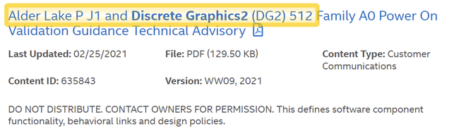 Intel DG2 - producent potwierdza przygotowanie pięciu wariantów kart graficznych opartych na architekturze Xe-HPG [9]