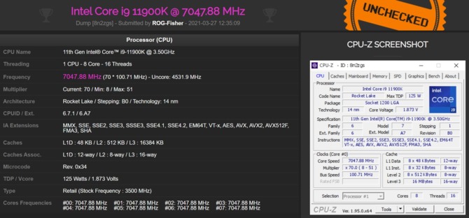 Intel Core i9-11900K - flagowy procesor Rocket Lake-S został podkręcony do 7 GHz z pomocą ciekłego azotu [2]