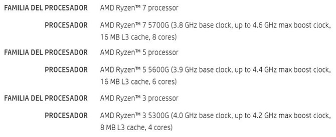 AMD Ryzen 3 5300G, Ryzen 5 5600G oraz Ryzen 7 5700G - specyfikacja desktopowych procesorów APU Cezanne [2]