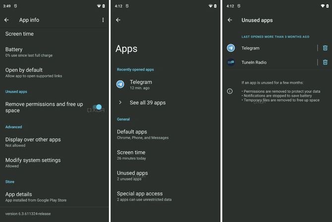 Android 12 z funkcją hibernacji aplikacji. Zwolnienie zajętej pamięci i cofnięcie uprawień przyniosą realne korzyści [2]