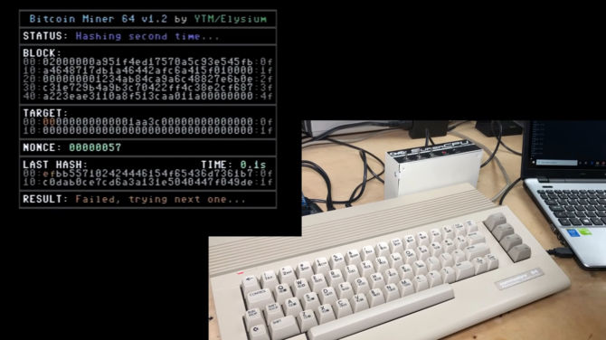 Commodore 64 może zostać wykorzystany do wydobywania Bitcoinów. Wydajność jest jednak bardzo słaba [1]