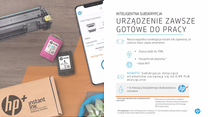 Premiera inteligentnego systemu drukowania HP+ i subskrypcji Instant Ink. Tańsze drukowanie i ciągły dostęp do tuszu [5]