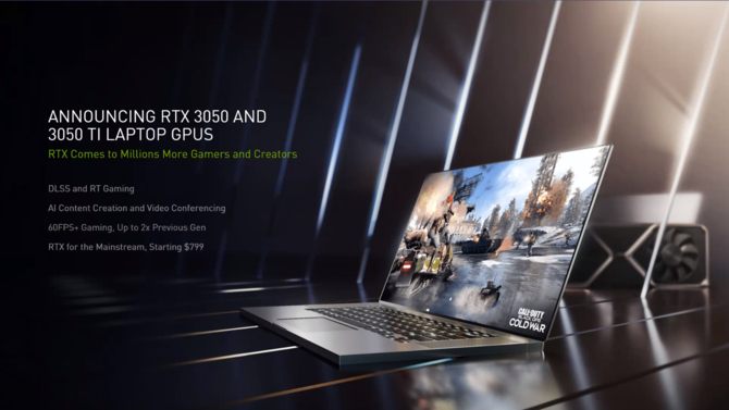 NVIDIA GeForce RTX 3050 Ti oraz GeForce RTX 3050 Laptop GPU - nowe, mainstreamowe karty Ampere dla laptopów [1]