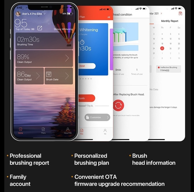 Oclean X Pro Elite - Soniczna, inteligentna szczoteczka do zębów marki Xiaomi. Cicha praca i wsparcie aplikacji mobilnej [4]