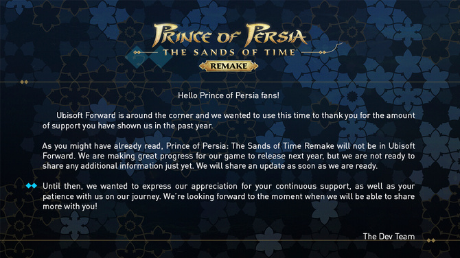 Premiera Prince of Persia: Piaski Czasu Remake została przesunięta na 2022 rok. Gra Ubisoftu nie pojawi się na E3 2021 [2]
