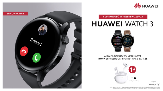 Smartwatch Huawei Watch 3, słuchawki FreeBuds 4 i odświeżone laptopy MateBook już w Polsce. Są ceny oraz konkurs [2]