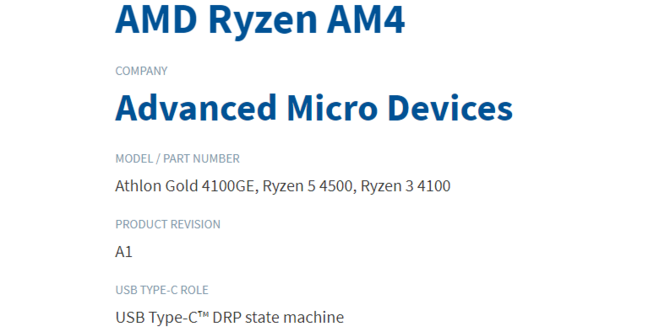 AMD Ryzen 5 4500, Ryzen 3 4100 i Athlon Gold 4100GE są już w drodze. Producent szykuje się do odświeżenia architektury Zen 2 [1]