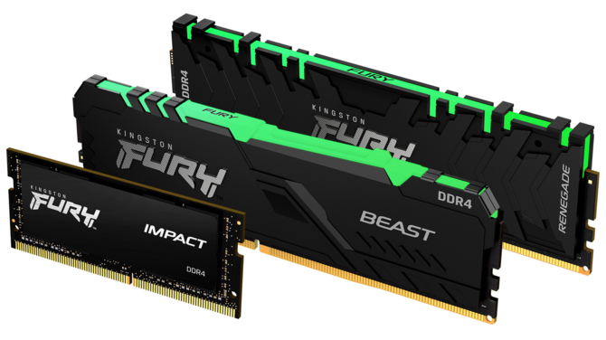 Kingston FURY Renegade, Beast i Impact - Całe zatrzęsienie nowych modułów RAM typu DDR3 i DDR4 z oraz bez podświetlenia RGB LED [1]