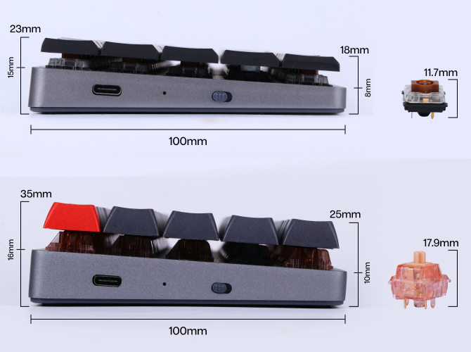 Epomaker NT68 - Niskoprofilowa, bezprzewodowa i mechaniczna klawiatura typu 65% z podświetleniem RGB LED [4]