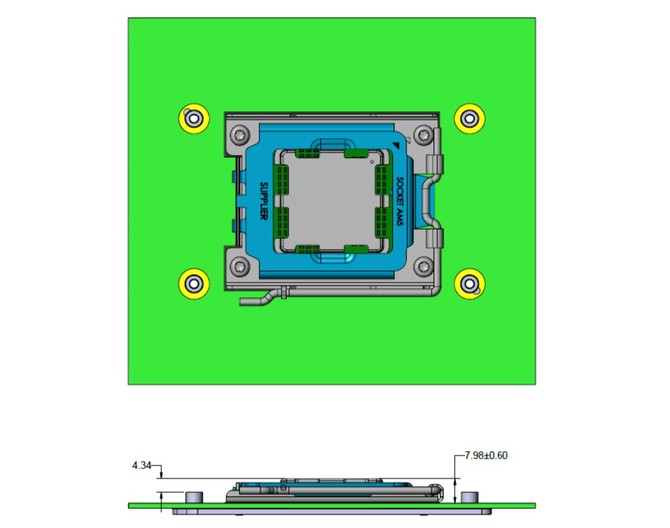 Socket AMD AM5 powinien być kompatybilny z systemami chłodzenia dla gniazda AM4. Potwierdzono procesory z TDP 170 W [3]