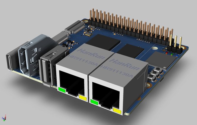 Banana Pi BMP-M2S – alternatywa dla Raspberry Pi z dwoma portami Gigabit Ethernet, 6-rdzeniowym CPU i 4 GB RAM [2]