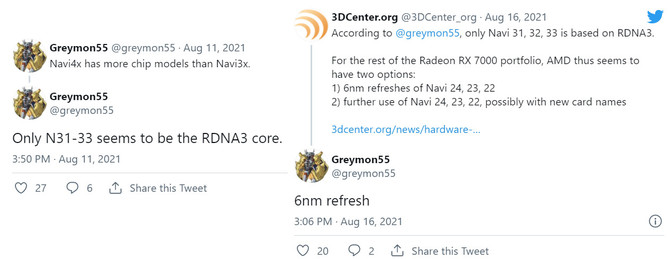 Plotka: Karty graficzne AMD Radeon RX 7000 oparte będą zarówno na architekturze RDNA3, jak i odświeżonym RDNA2 [2]