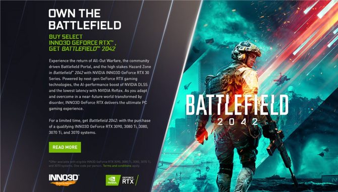 Battlefield 2042 za darmo. Gra ma być dołączana do kart graficznych z serii NVIDIA GeForce RTX 3000 [1]