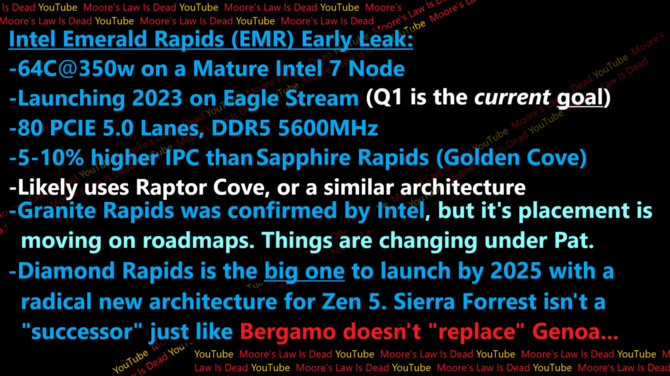 Intel Royal Core, Emerald Rapids, Granite Rapids, Diamond Rapids - producent przygotowuje przebudowane procesory [5]