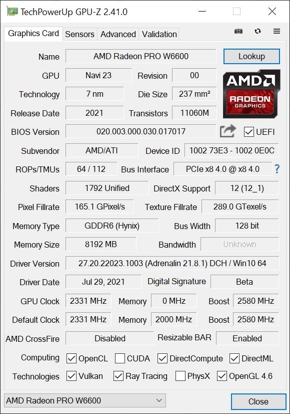 AMD Radeon RX 6600 ma oferować nieco niższą wydajność od NVIDIA GeForce RTX 3060.  Przynajmniej tak wynika z symulacji [1]