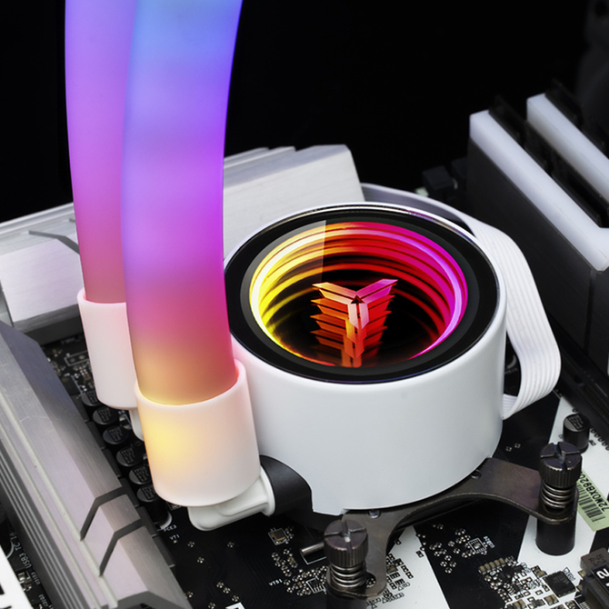 JONSBO Shadow ARGB LED PLUS - Chłodzenia procesora typu All in One z rozbudowanym, kolorowym podświetleniem LED w wężach  [4]