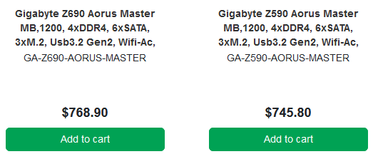 Intel Z690 - W zagranicznych sklepach pojawiły się pierwsze płyty główne dla Intel Alder Lake z obsługą modułów RAM typu... DDR4!  [2]