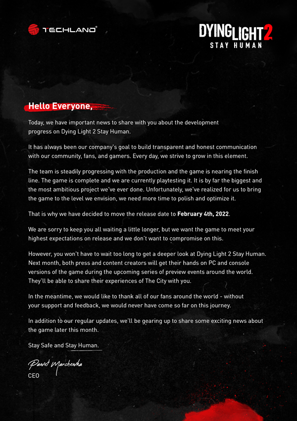 Dying Light 2: Stay Human następną grą, która nie wyjdzie na czas. Techland typuje nową datę premiery. Ile jeszcze poczekamy? [3]