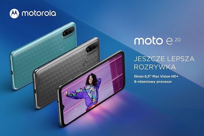 Motorola Moto E20 - niedrogi smartfon o zasadnej pojemności akumulatora i z systemem Android 11 w wersji Go [1]
