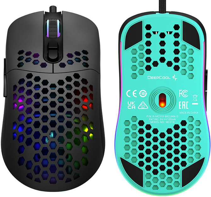 Deepcool M310 - Lekka, ażurowa mysz dla graczy, która kusi rozdzielczością do 12 800 DPI oraz kolorowym podświetleniem [3]
