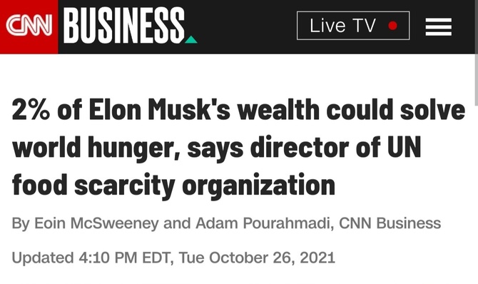 Musk twierdzi, że wręczy ONZ 6 mld dol. na walkę z głodem. Agencja musi jednak przedstawić jawną listę wydatków [2]