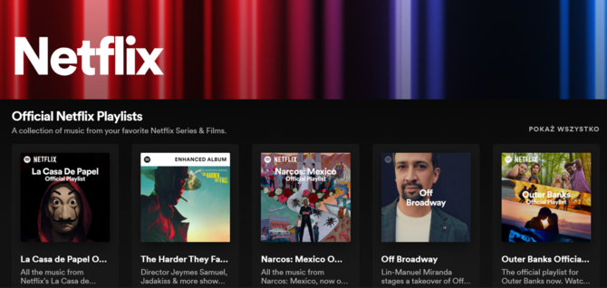Netflix w Spotify – w serwisie muzycznym pojawił się dedykowany kanał z kolekcją filmowej i serialowej muzyki [2]
