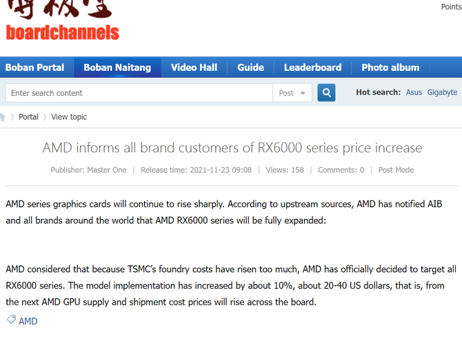AMD podnosi ceny kart graficznych Radeon RX 6000 aż o 10%. To będą smutne święta dla osób poszukujących GPU [3]