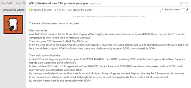 AMD Renoir-X, Vermeer-S oraz Raphael - nadchodzą nowe procesory Ryzen. Płyty główne X670 oraz B650 bez obsługi RAM DDR4 [2]