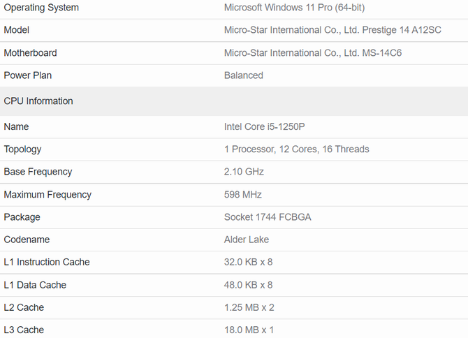 Intel Core i5-1250P - nowy procesor Alder Lake-P dla ultrabooków przetestowany. Wypada lepiej od Core i7-11800H [2]