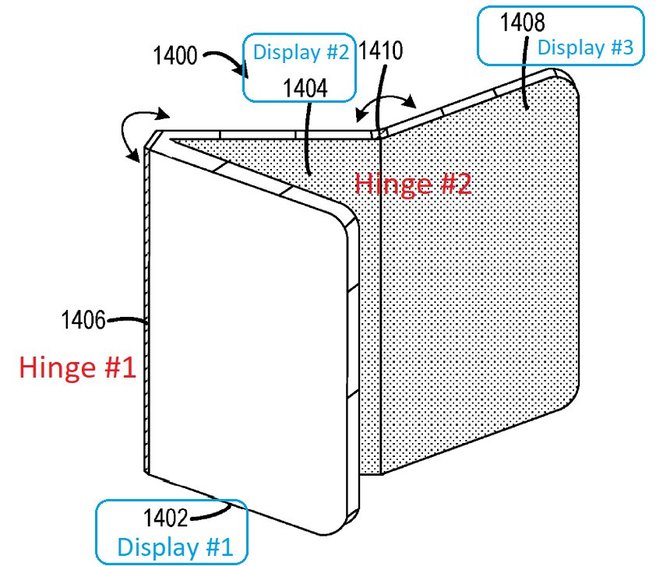Microsoft Surface Trio? – zgodnie z patentem, kolejny składany smartfon firmy może mieć nie dwa, a trzy ekrany [2]
