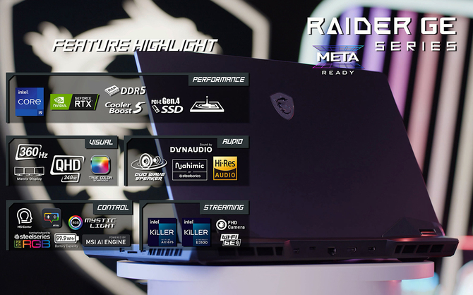 MSI Stealth, Raider i Vector - nowe laptopy dla gamingu i twórców. Komputery wyposażone w procesory Intel Alder Lake-H [5]