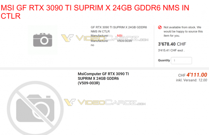NVIDIA GeForce RTX 3090 Ti - versiuni proprietare ale cipului au apărut în unele magazine.  Nu ați văzut încă prețuri atât de mari [3]