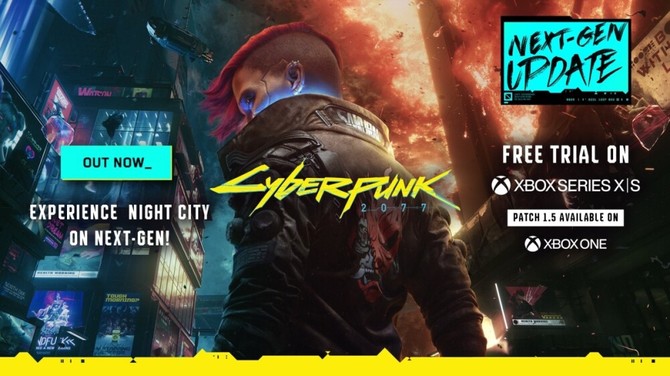 Cyberpunk 2077 z darmową aktualizacją pod wersje dla konsol PlayStation 5 oraz Xbox Series. Gra otrzymała wersję demo [5]