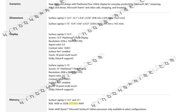 Microsoft Surface Laptop 5 - Nowa wersja notebooka skorzysta z procesorów Intel Core i7-1280P oraz AMD Ryzen 7 6980U [3]