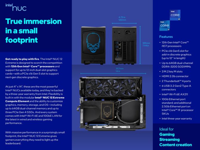 Intel NUC 12 Extreme z serii Dragon Canyon - producent prezentuje zestaw komputerowy z procesorami Alder Lake-S [5]