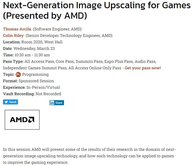 AMD pracuje nad techniką upscalingu obrazu nowej generacji - szczegóły poznamy podczas konferencji GDC 2022 [2]