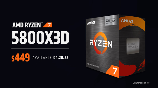 AMD Ryzen 7 5800X3D z oficjalną datą premiery oraz ceną. Poznaliśmy szczegóły ostatnich procesorów Ryzen na AM4 [1]