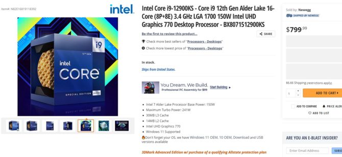 Intel Core i9-12900KS - procesor zadebiutuje dwa tygodnie przed chipem Ryzen 7 5800X3D, ale będzie od niego znacznie droższy [3]